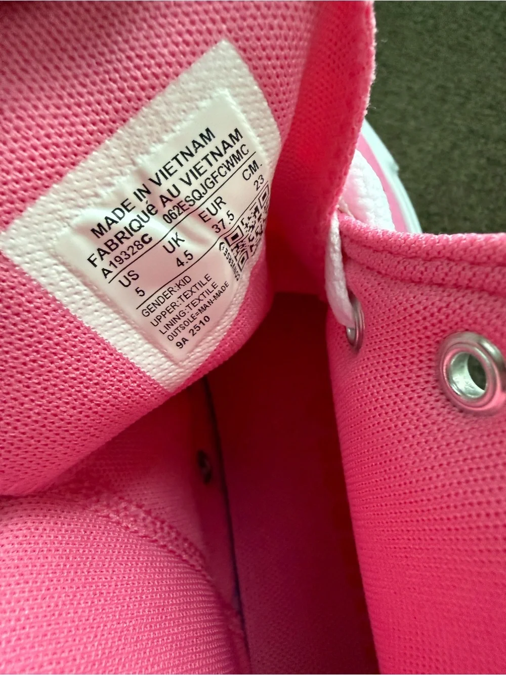 Girls Pink High-Top Heart Print Canvas Sneakers